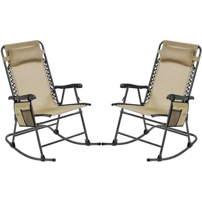Yaheetech Foldable Outdoor Rocking Chairs — Set of Two, 26-Inch Height