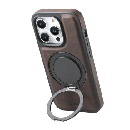 Magnetic Leather Wallet Case for iPhone  MagSafe Compatible with Card Slot