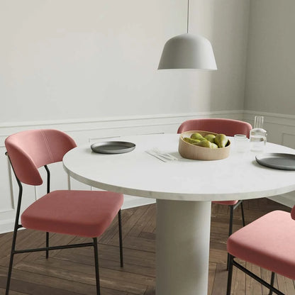 Lot de 2 chaises en velours rose vintage