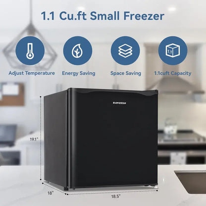 BANGSON Upright Freezer with Removable Interior Shelf  Compact Black Frost-Free Storage