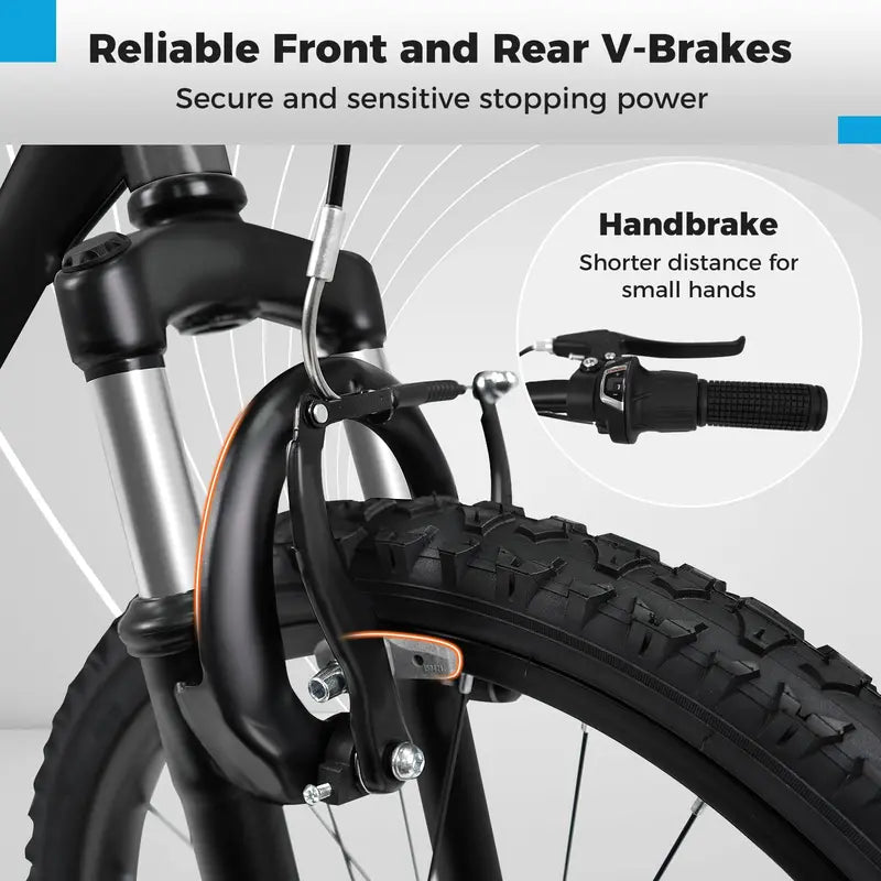 Kids’ 20- and 24-Inch Mountain Bike  6-Speed Drivetrain with Front Suspension Fork