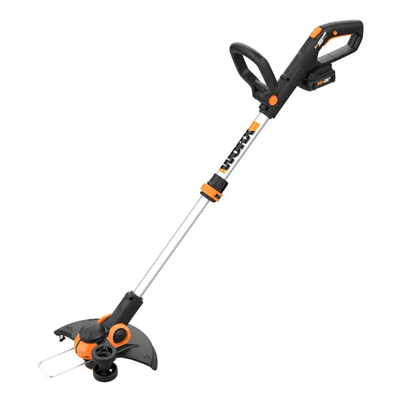 WORX WG163 20V Cordless Trimmer & Edger, 12″ Cutting Diameter, 2-in-1 with 2 Batteries, Adjustable Head & Wheels