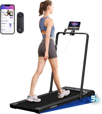 Lichico Ultra-Quiet Brushless Walking Pad  Under-Desk Electric Treadmill with Remote & Low-Noise Operation