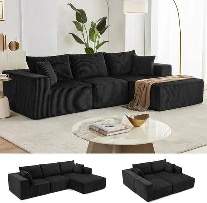 Cloud-Style Modular Sofa — 108-Inch Configurable Sectional with Deep Seating & Power-Reclining Options