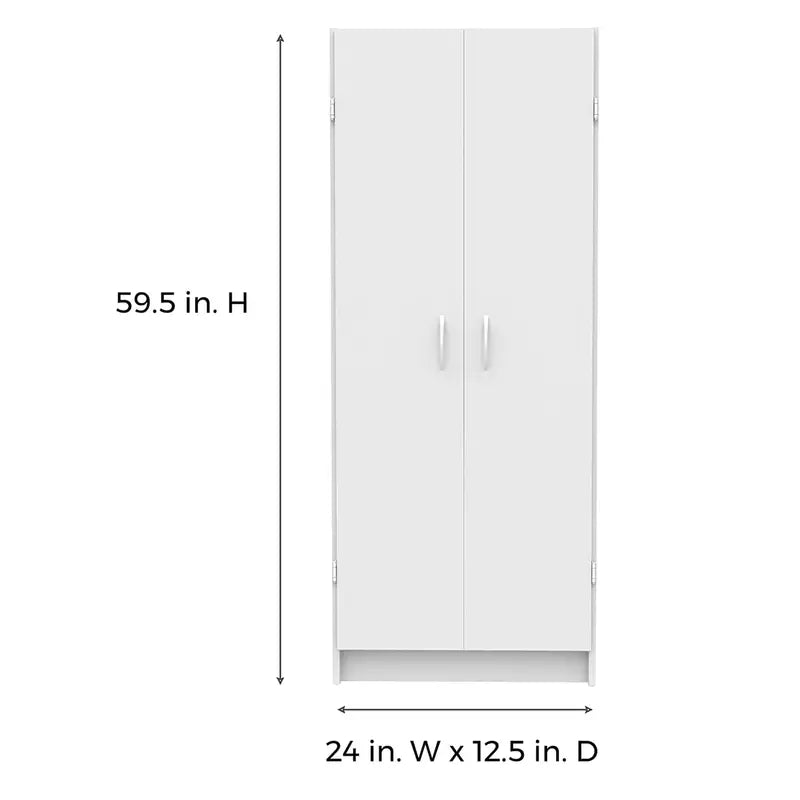 ClosetMaid 12.5 x 24 x 59.5 Inch Adjustable 4 Shelf Pantry Cabinet, White