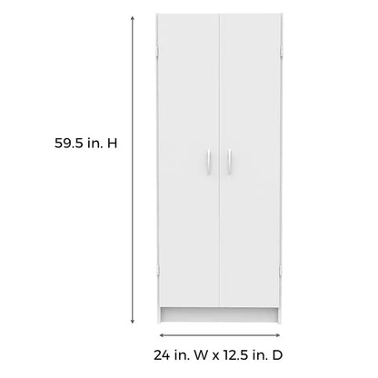 ClosetMaid 12.5 x 24 x 59.5 Inch Adjustable 4 Shelf Pantry Cabinet, White