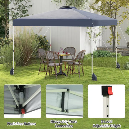 10 x 10 Foot Portable Canopy Tent  Includes One Sidewall & Wheeled Storage Bag