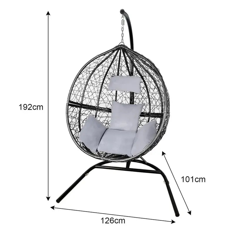 All-Weather Hanging Egg Chair  Indoor/Outdoor Rotating Pod Swing with Waterproof Rain Cover