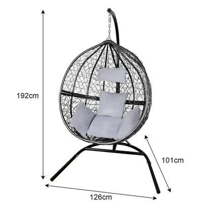 All-Weather Hanging Egg Chair  Indoor/Outdoor Rotating Pod Swing with Waterproof Rain Cover