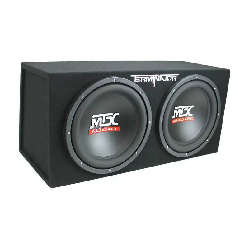 MTX TNE212D 12-Inch Subwoofer Bundle  Includes Dual Subs, Monoblock Amplifier Pair, and Complete Wiring Kit