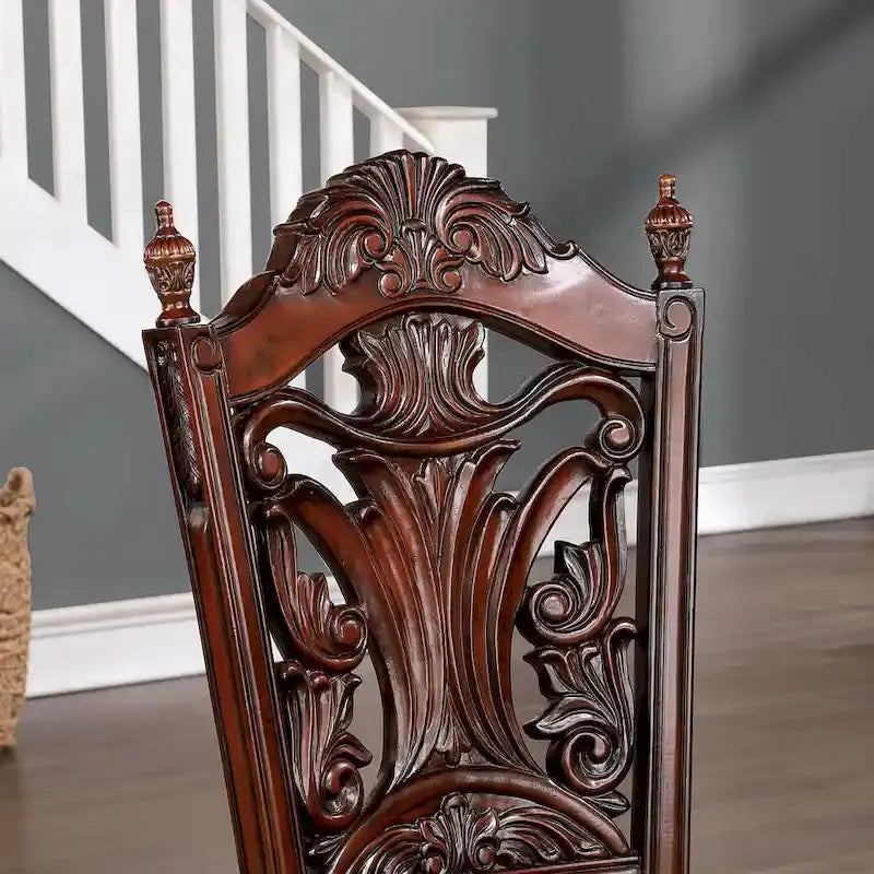 Abeena Cherry Wood Side Chairs  Traditional Solid Wood Dining Chairs (Set of 2)