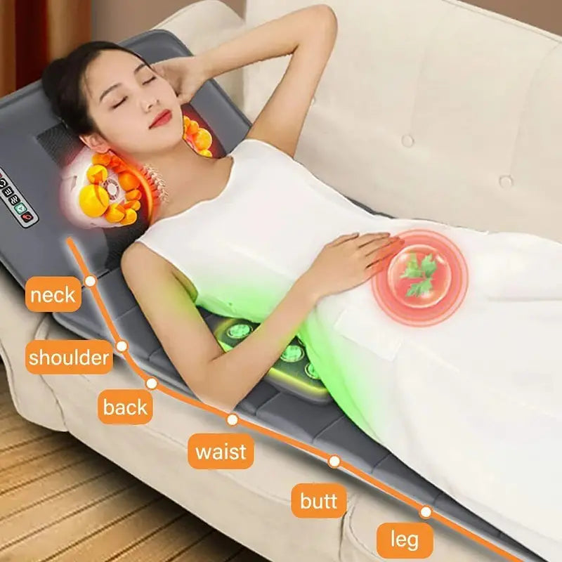 Full-Body Therapeutic Heating Massager Mat  Air Compression Relief with Adjustable Heat Settings