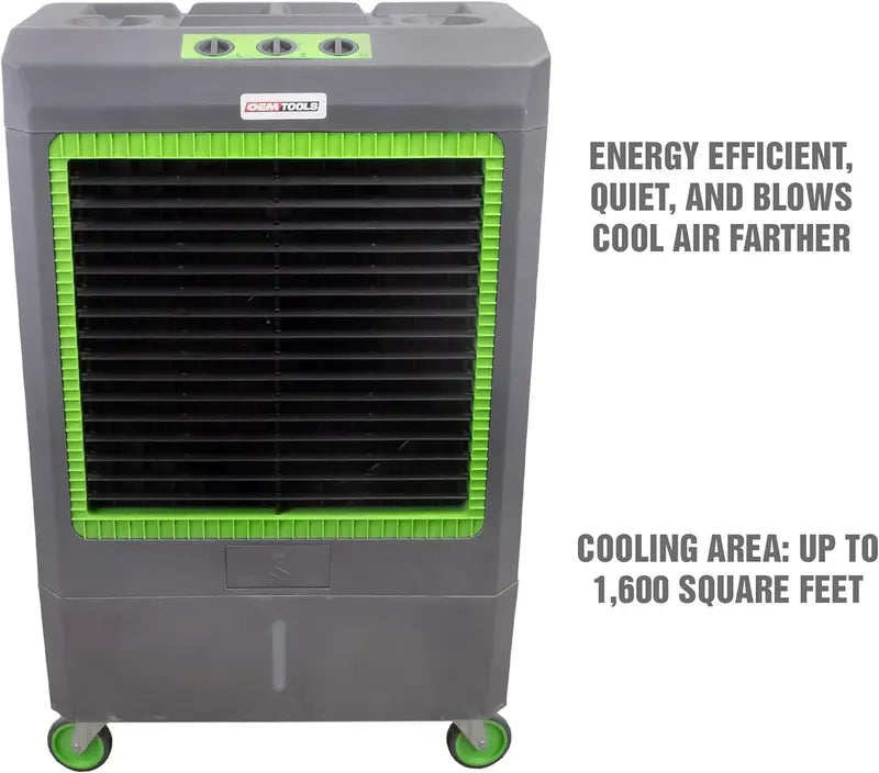 Portacool 3-Speed Evaporative Cooler, Green/Gray, 5300 CFM, Portable, Cools Up to 1600 Sq Ft