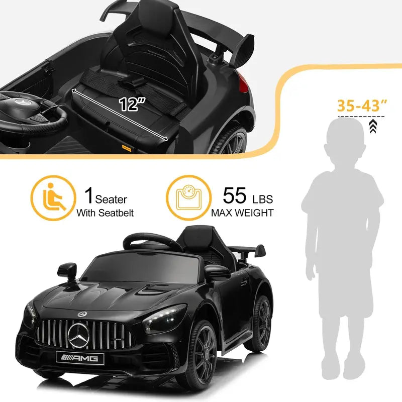 Winado 12V Kids’ Electric Ride-On Car with Remote Control, 3-Speed, Music, Lights, USB, for Ages 3-5