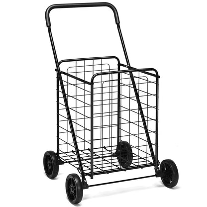 Lightweight Folding Shopping Cart  Wheeled Grocery Trolley for Easy Transport