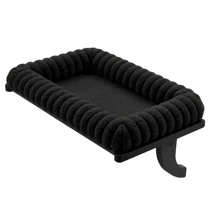 Wood-and-Metal Cat Window Perch with Zippered Cushion and Secure Mounting
