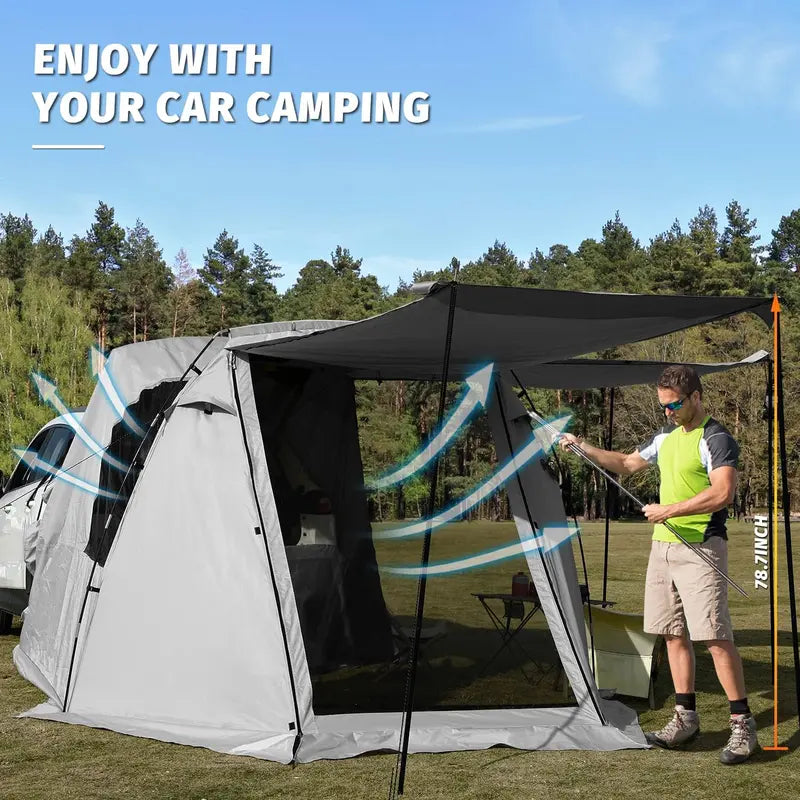 KAMPKEEPER Vehicle-Mounted Tailgate Awning Tent  Compact Shade & Shelter Solution for SUVs, Vans & Pickups