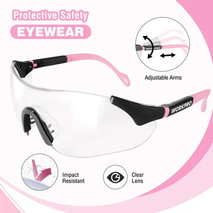 WORKPRO Kids’ Noise-Reducing Safety Earmuffs — Lightweight Hearing Protection, Pink Ribbon Design