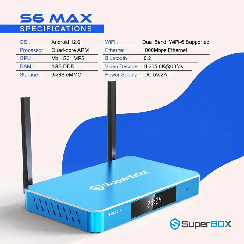 Superbox S6 Max Smart Robot Vacuum  6K Ultra HD Mapping, Voice Control Compatible