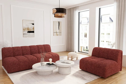 Canap  modulable en tissu bouclette rose H l ne