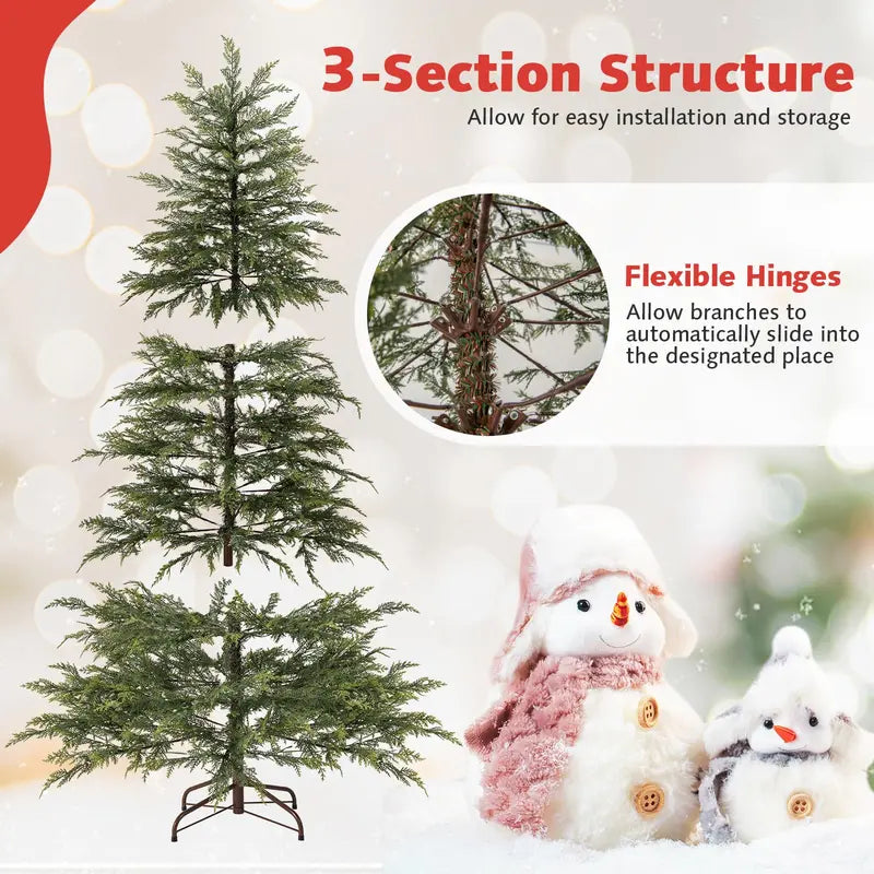 6.5- or 7.5-Foot Hinged Sparse Fir Tree  Multicolor LED Lights and Space-Saving Design