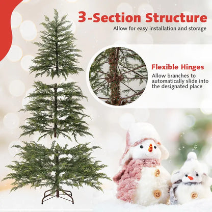 6.5- or 7.5-Foot Hinged Sparse Fir Tree  Multicolor LED Lights and Space-Saving Design