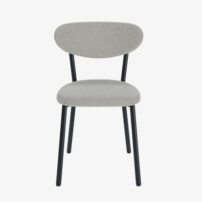 Lot de 2 chaises tissu bouclette pied métal