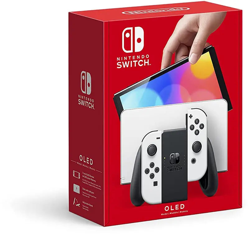 Nintendo Switch OLED System  Featuring Crisp White Joy-Con and Vibrant OLED Screen