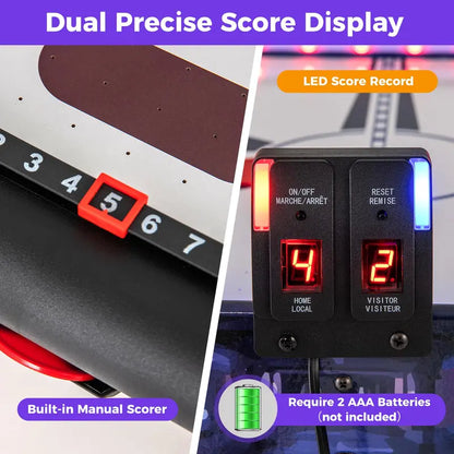 54-Inch Air Hockey Table  LED Scoreboard, Dual Lights, Pucks & Pushers Included