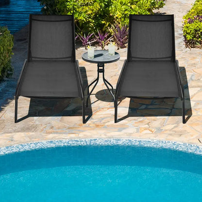Premium Poolside Lounge Chair  Adjustable 6-Position Chaise with Smooth-Cast Wheels & Quick-Dry Fabric