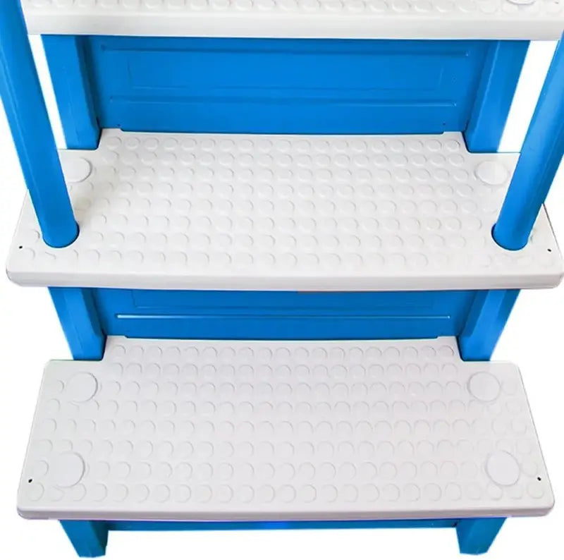 Non-Slip Above-Ground Pool Steps  Gray Aluminum Entry Ladder for Patios (122137 cm Height), 300 lb Capacity