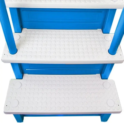 Non-Slip Above-Ground Pool Steps  Gray Aluminum Entry Ladder for Patios (122137 cm Height), 300 lb Capacity