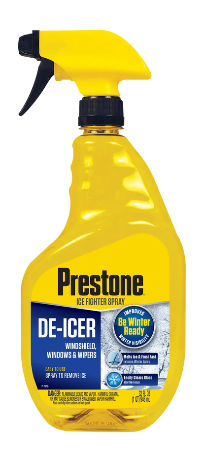 Prestone 32 oz Windshield De-Icer, High-Performance Ice Melting Formula