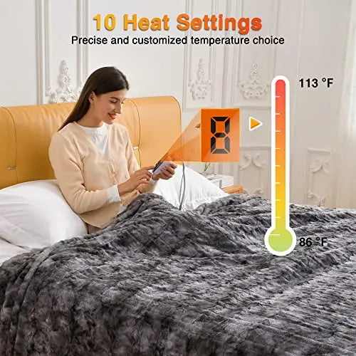 WOOMER Heated Blanket King Size Electric Blanket 90 x 100