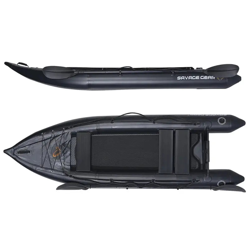 Durable 2-Person PVC Inflatable Kayak for Fishing with Aluminum Seats, Paddle & Repair Kit  130″x43″x11.8″