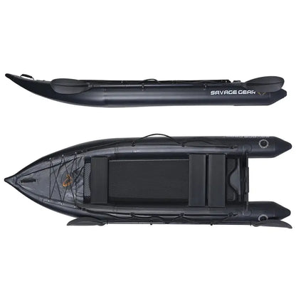Durable 2-Person PVC Inflatable Kayak for Fishing with Aluminum Seats, Paddle & Repair Kit  130″x43″x11.8″