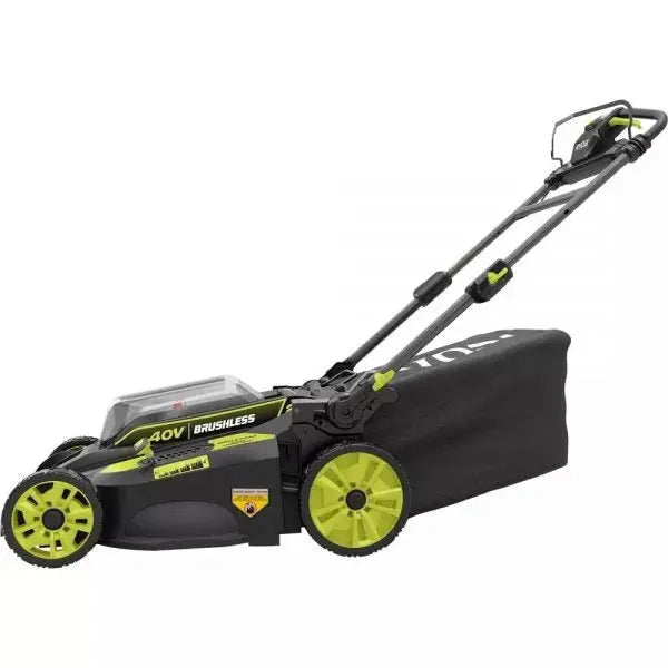Ryobi 40V Brushless Cordless Mower & Multi-Tool Kit  20-Inch Self-Propelled Mower, Trimmer, Blower, 2 Batteries & Chargers