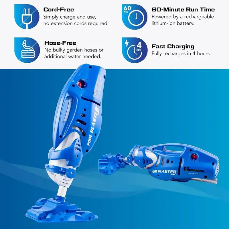 Cordless Handheld Pool Vacuum  Rechargeable, High-Suction Cleaner for Inground & Above-Ground Pools