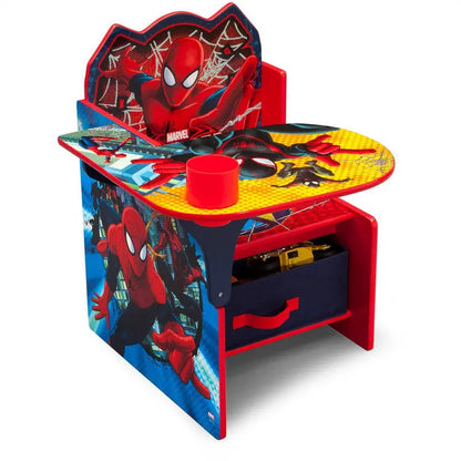Delta Children Marvel Spider-Man Desk Chair with Storage Bin, Greenguard Gold Certified