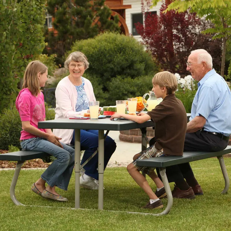Lifetime 6 Foot Picnic Table, Hunter Green, 22123