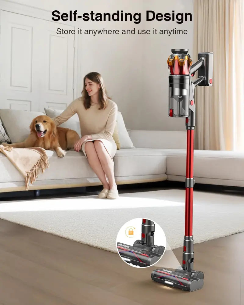 580W Cordless Stick Vacuum Cleaner  48KPA Suction, 65-Min Runtime, OLED Touchscreen & Anti-Tangle Brush for Pet Hair