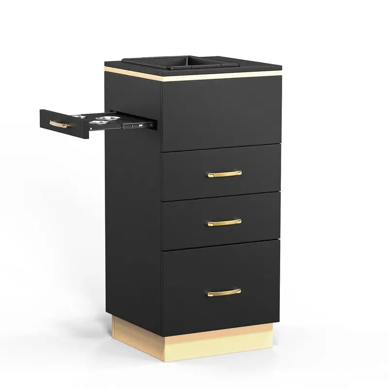OmySalon Professional Salon Storage Station  Barber & Spa Equipment Organizer with Three Smooth-Glide Drawers