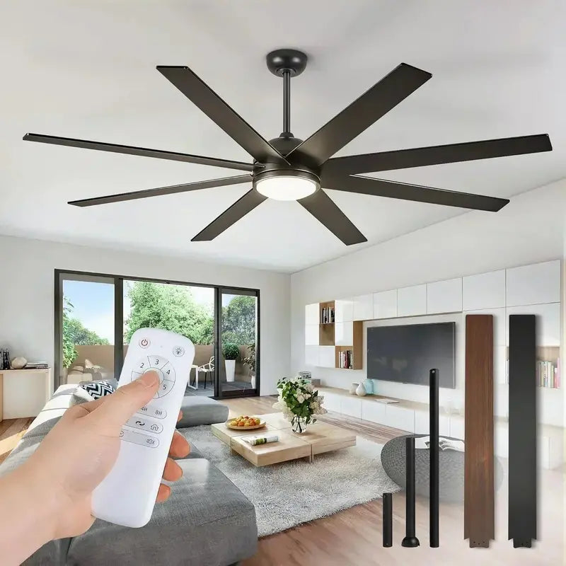8-Blade 65-Inch Indoor/Outdoor Ceiling Fan  Quiet Operation & Wide-Area Airflow