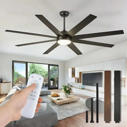 8-Blade 65-Inch Indoor/Outdoor Ceiling Fan  Quiet Operation & Wide-Area Airflow