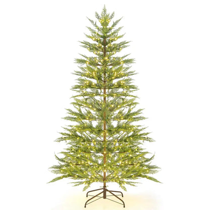 6.5-Foot or 7.5-Foot Simulated Cypress Christmas Tree with Warm White Fairy Lights