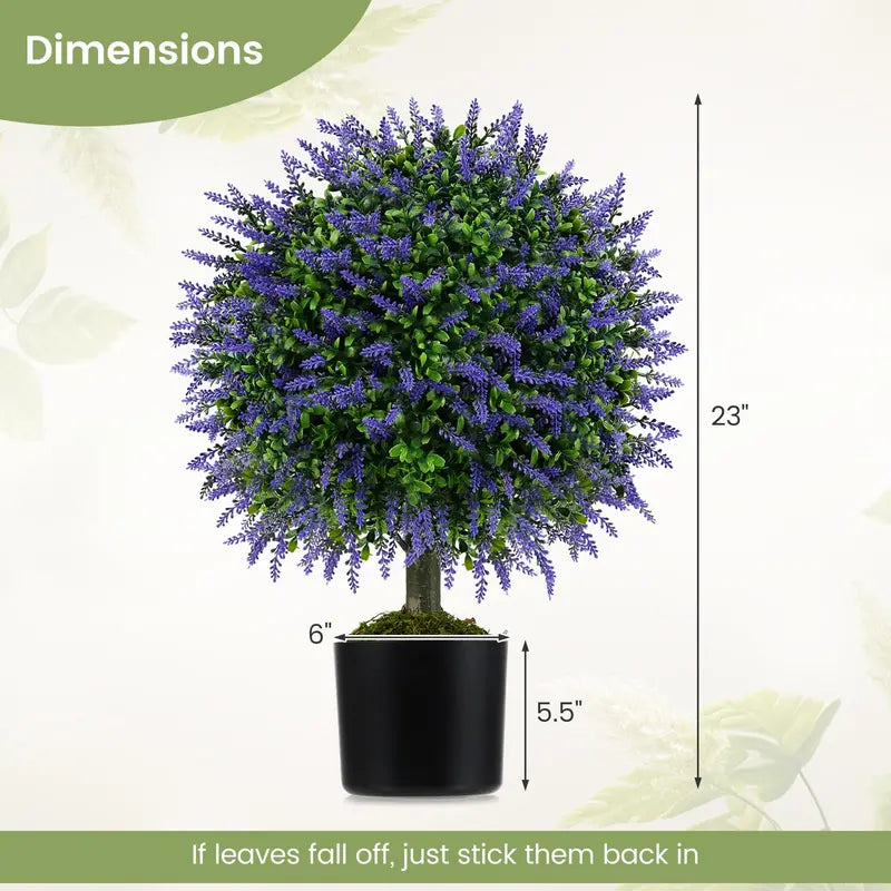 22-Inch Artificial Wisteria Topiary Ball Tree  Vibrant Faux Floral Display with Realistic Branching