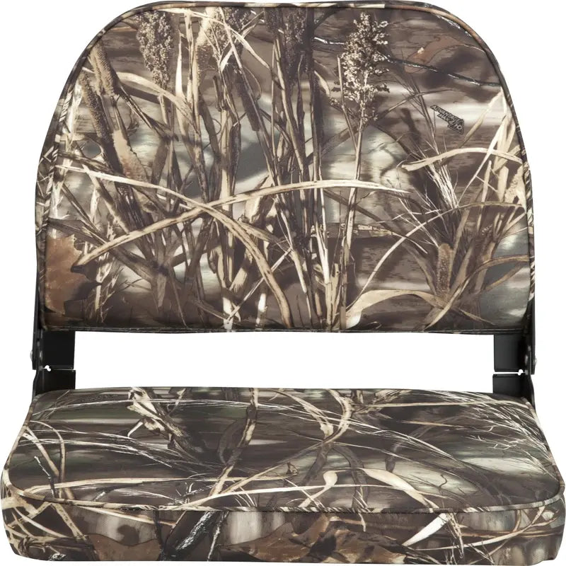 Attwood 98395CAMO Low-Back Padded Boat Seat, Camo, High-Impact Plastic Frame, 7 Inches W x 16 Inches D x 16 Inches H
