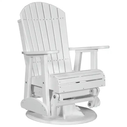 All-Weather Poly Lumber Adirondack Swivel Glider  Durable Outdoor Rocking Chair with Smooth Rotation