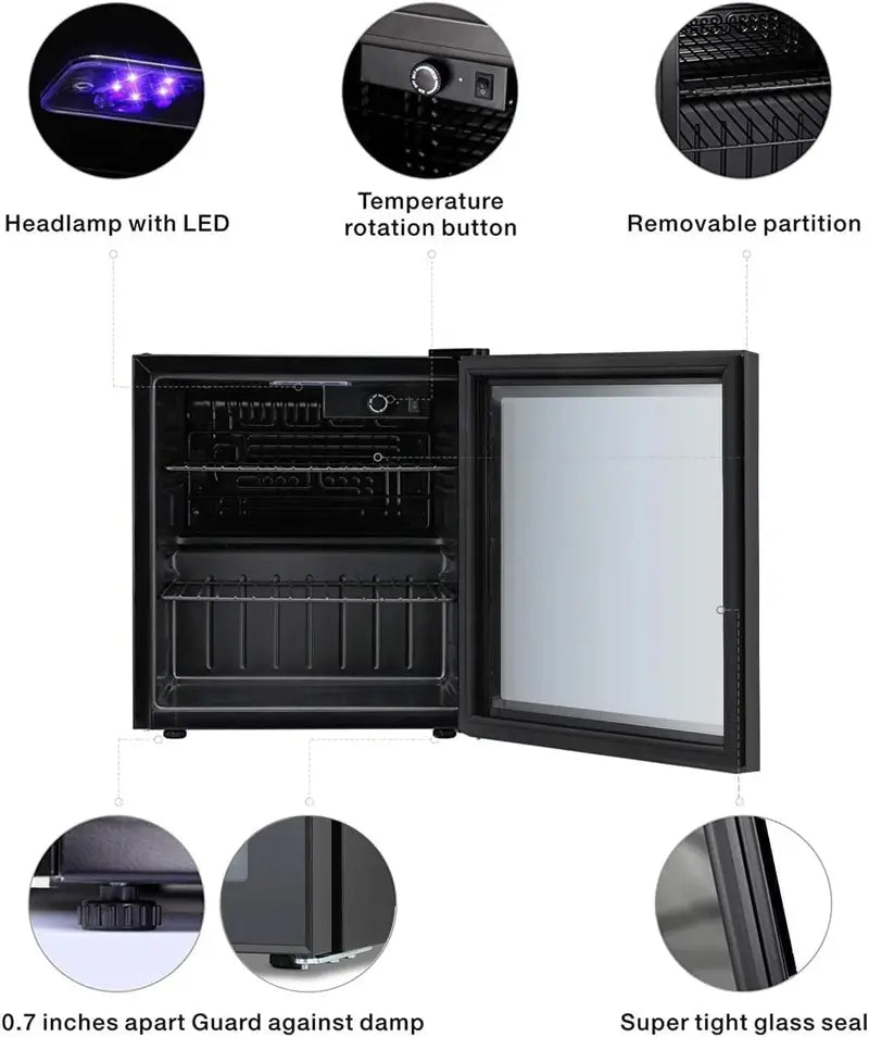 Antarctic Star 60-Can Mini Fridge  Compact Beverage Cooler with Adjustable Shelves
