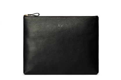 Flight Pouch - Black Leather